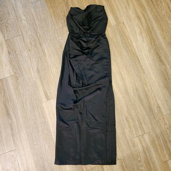 House of CB Dresses & Skirts - HOUSE OF CB 'Adrienne' Black Satin Strapless Gown